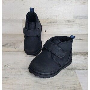 Cat & Jack Toddler Boys' Magnus Boots Black Slip On Faux Lining Unisex Size 5